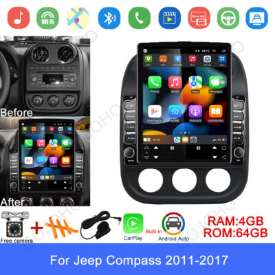 9.7'' 64GB For Jeep Compass 2011-2017 Apple CarPlay Android 13 Car Radio Stereo