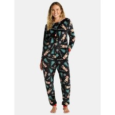 Rudolph the Red Nosed Reindeer X-Mas Union Suit Women Pajama One Piece S 4-6