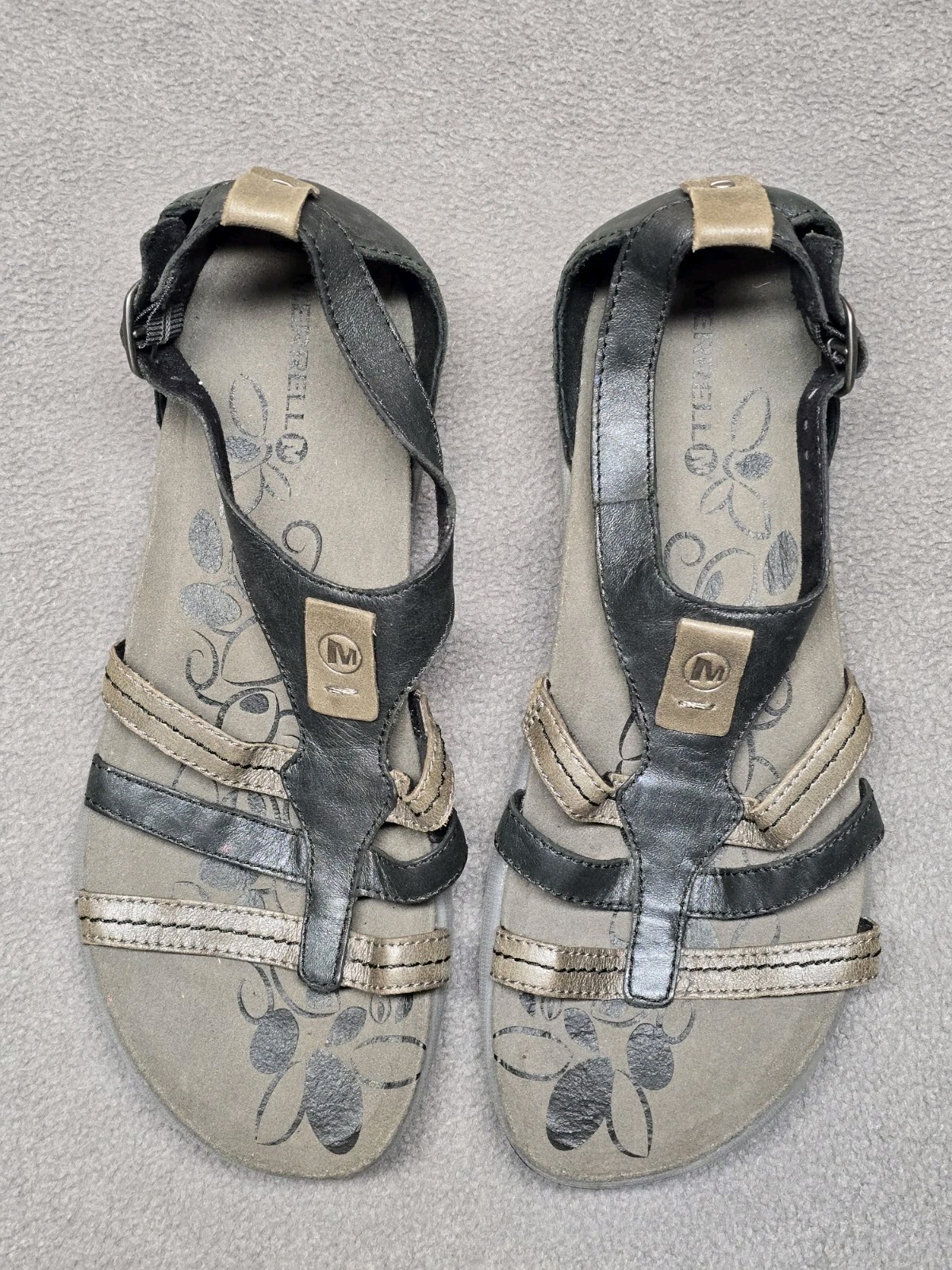 Merrell Bracken taglia 8 sandali donna sling back pelle marrone comodi