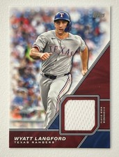 Wyatt Langford 2026 Topps Series 1 Major League Material Relic Card Rangers