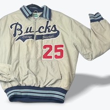 Vintage Bucks College Baseball Jacket Vaccaro 25 Pullover Large Made USA 1970s