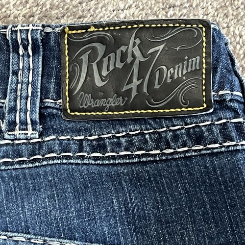 Wrangler Rock 47 Jeans Uomo 40x36 Pantaloni Cowboy Slim Dritti Scuri Punti Spessi - Foto 15 di 24