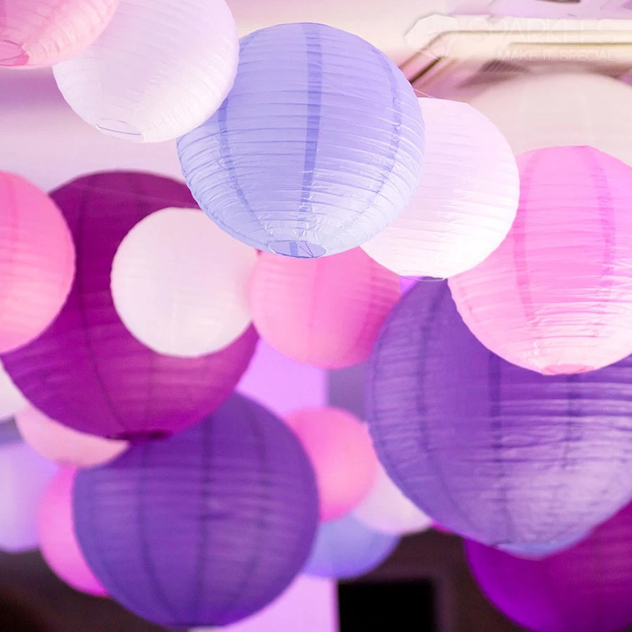 Linterna de papel china de 5 piezas de 6 pulgadas - Amarilla - Decoración de eventos de fiesta de boda my Foto 3 de 4