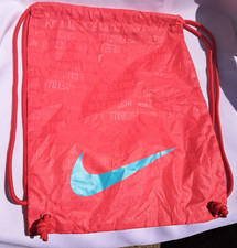 Nike Soccer Drawstring Tote Carry Shoe Dust Gym Bag 16x13 Red Crimson