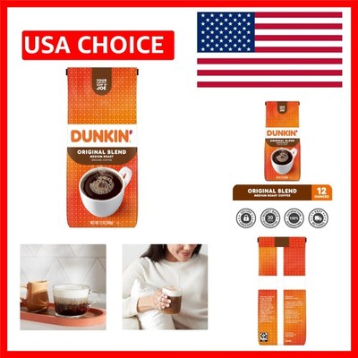 Enjoy Dunkin'  Blend Medium Roast Coffee - 12 Oz Ground for Perfect Brew