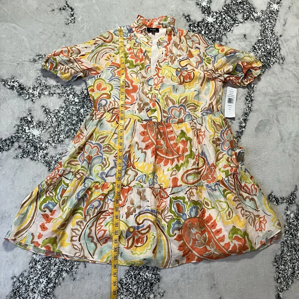 Vestido MSK Mujer Talla L Vainilla Crema Selkie Floral Paisley Multicolor En Niveles Foto 4 de 4