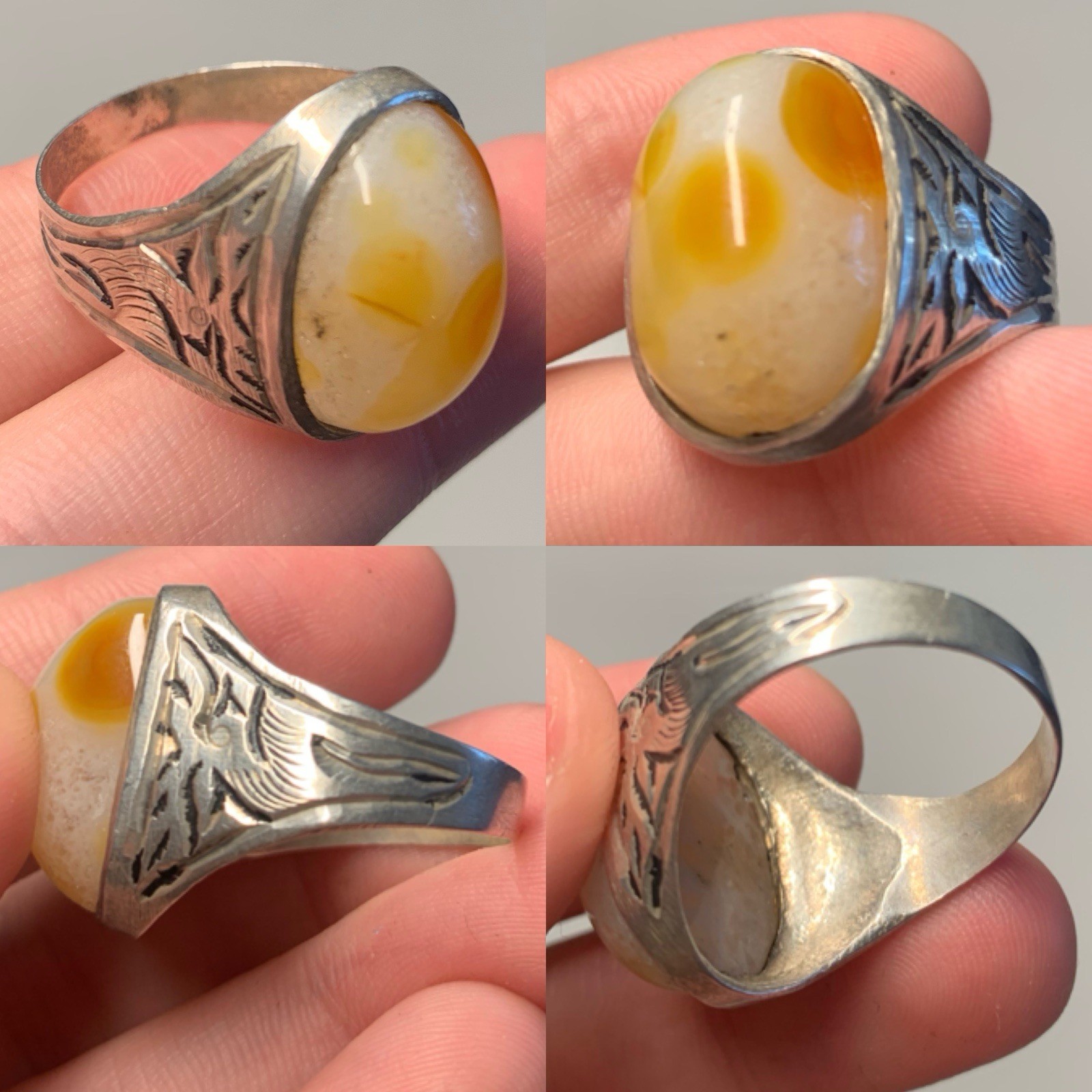 Stunning Vintage Solid Silver Ring Beautiful Uniq… - image 1