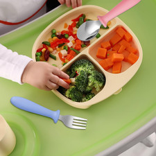 6 Pieces Toddler Utensils Forks and Spoons,Kids Silverware Set with Plastic H...