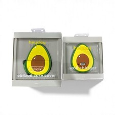 HEYDAY Avocado Earbud Case Cover  Wall Charger 2-pack bundle 
