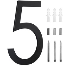 10 Inch Black House Numbers For Outside, Floating Metal Large Modern House Nu...