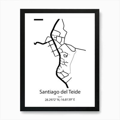 Santiago de Cuba, Kuba minimalistische Ma gerahmtes Wandbild Poster Leinwanddruck Bild