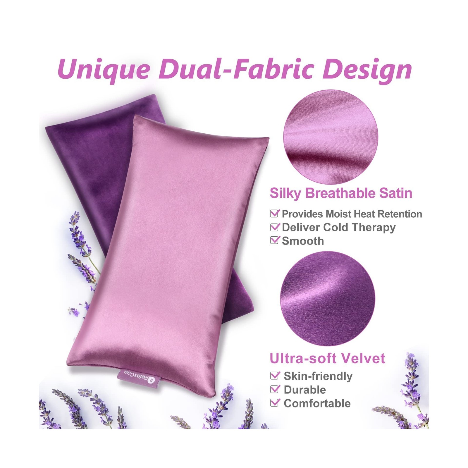 Lavender Eye Pillow for Relaxation, Yoga, Sleeping, Weighted Eye Ma... Fast Ship