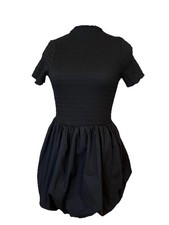 ASOS Designs Black Bubble Minidress W/ Textured Top Sz 6
