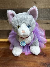 Build a Bear Promise Pets Gray Cat Two Colored Eyes Plush In Tutu
