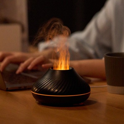 Cute Aroma Volcano Fire Flame Diffuser Humidifier For Aromatherapy Essential Oil