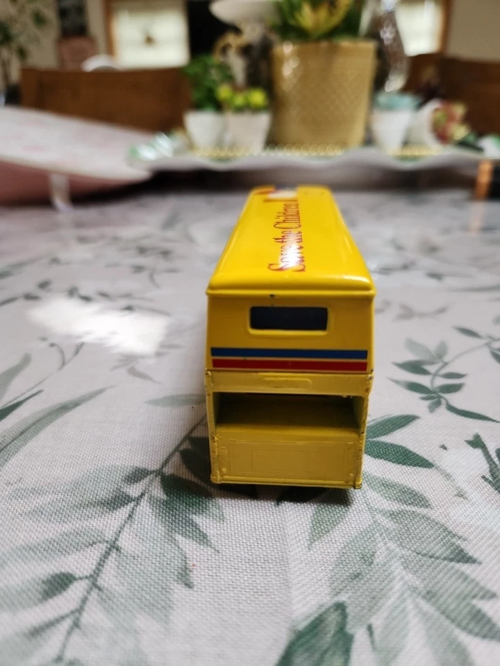 Matchbox Super Kings Yellow Double Decker Bus Save The Children Die Cast 1972 - Image 4 of 4