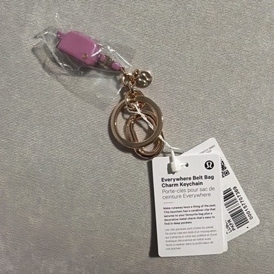 New Lululemon Everywhere Belt Bag Charm Keychain - Spiced Chai / Rose Gold