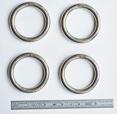 LOT OF 4 WICHARD 316L STAINLESS STEEL FORGED SAILING BOATING WEBBING RING 45MM