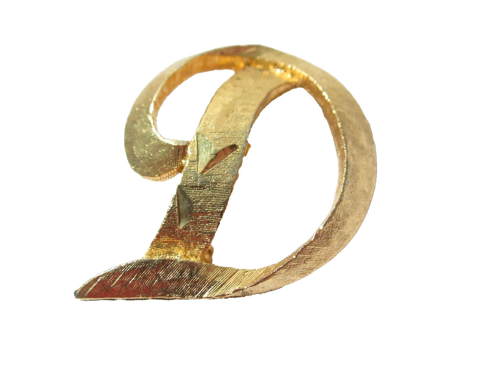 FANCY SCRIPT INITIAL D PIN MAMSELLE SIGNED VINTAGE - image 1