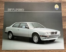 1980s Maserati BiTurbo - Vintage 2-Sided English Dealer Sales Brochure Flyer NM