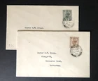 GB GVI 4d &5d definitive plain covers x2 - FDC Rotherham 21.11.38 - Lot A