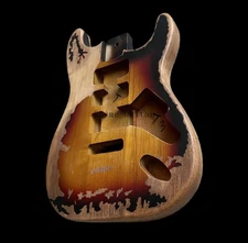 Vintage Sunburst Alder Body Electric Guitar for ST DIY Build Heavy Aged Retro