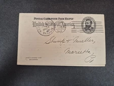 US stamps UY3 Reply Card Attached, WM. G. Scarlett & Co, Seeds  (JST8