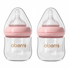 Glass Baby Bottles,Anti Colic Breastfeeding Bottle with Natural Response Nipp...