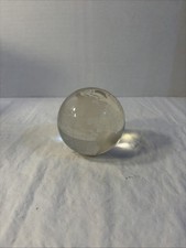 World Globe Paperweight Crystal Sphere Etched Clear And Frosted 3  Nice