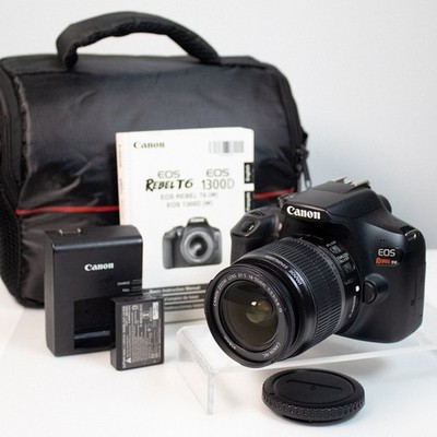Canon EOS Rebel T6 Digital SLR Camera + Canon 18-55mm Lens Bundle-**VERY CLEAN!!