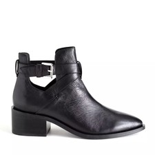 & OTHER STORIES Black Cut Out Leather Ankle B...