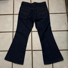 Vintage Bell Bottom Levi s Jeans Orange Tab Mens 36 Blue 70s 80s Disco