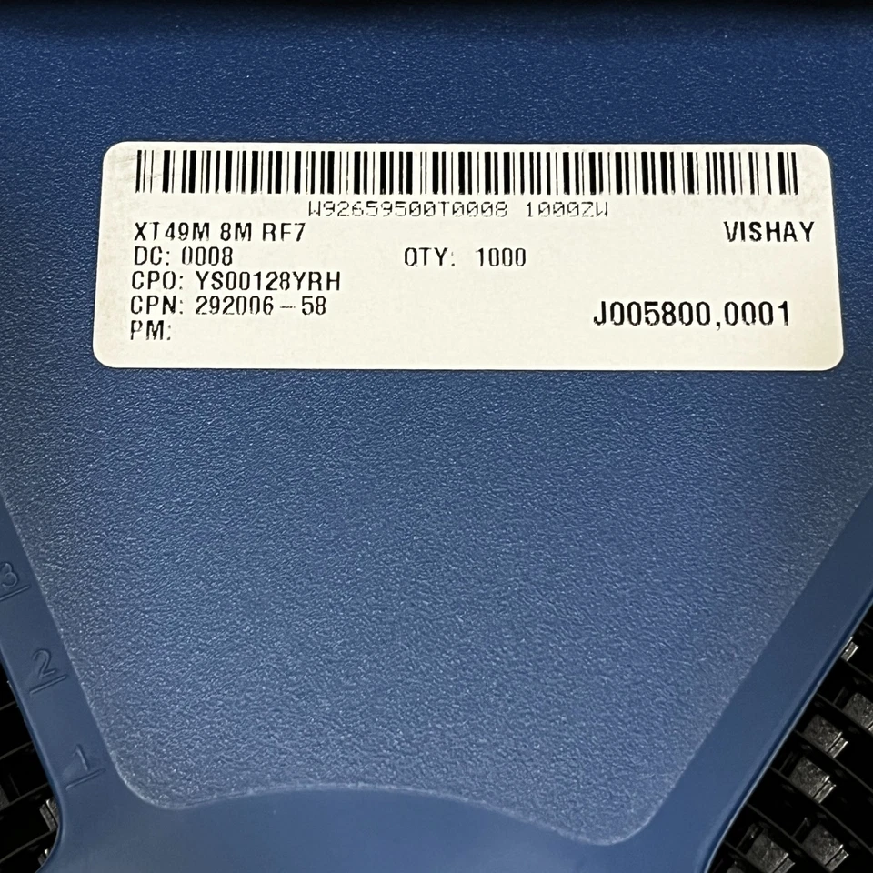Carrete completo de 1000 piezas vishay xt49m8mrf7 8 mhz mini cristales SMD Foto 3 de 4