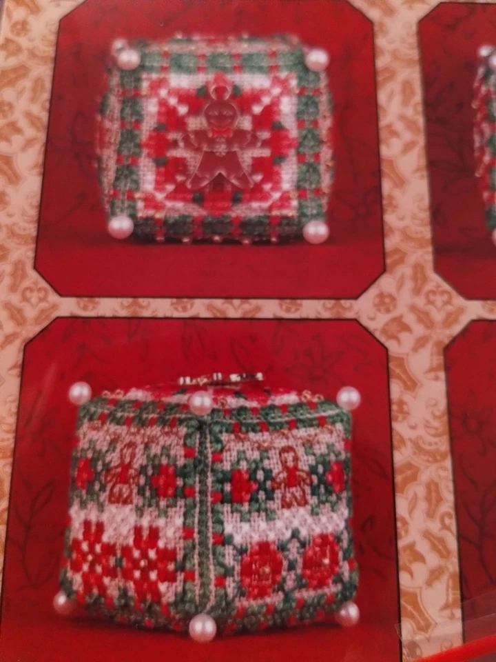 JUST NAN TINY GINGER BOY CUBE & CHRISTMAS MICE ORNAMENT CROSS STITCH CHART & EMB - Image 4 of 4