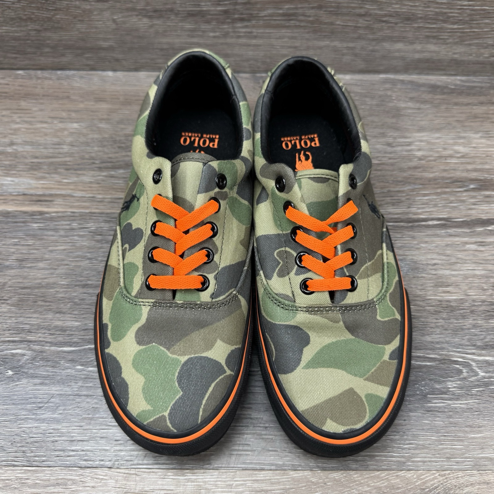 Scarpe Polo Ralph Lauren taglia 8 5 Keaton Pony verde mimetico sneaker casual sportive