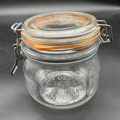 Le Parfait Super Canning Jar France .50 L  Wide Mouth Seal & Wire Bail Vintage