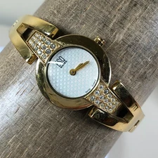 ESQ by Movado Swiss Women E5227 Dress Pave Gold Tone Quartz Analog 23mm Watch 7"