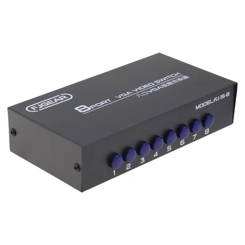 8 Port VGA Switch Video Switcher Box 1920*1440 250MHz 8 in 1 out Selector for PC