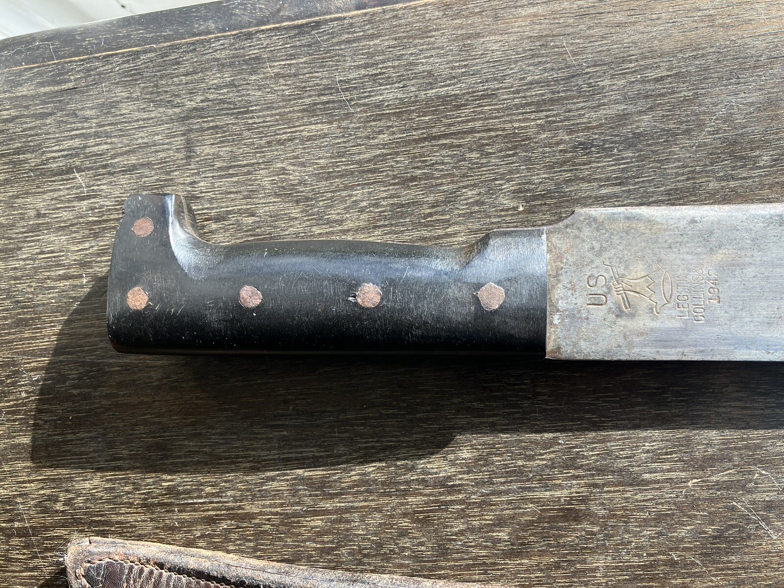 1942 Collins Legitimus WWII Machete W/1942 Milwaukee Saddlery Sheath