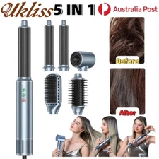 Ukliss 5IN1 Electric Hair Dryer Curler Styling Roll Straightener Brush Comb AU
