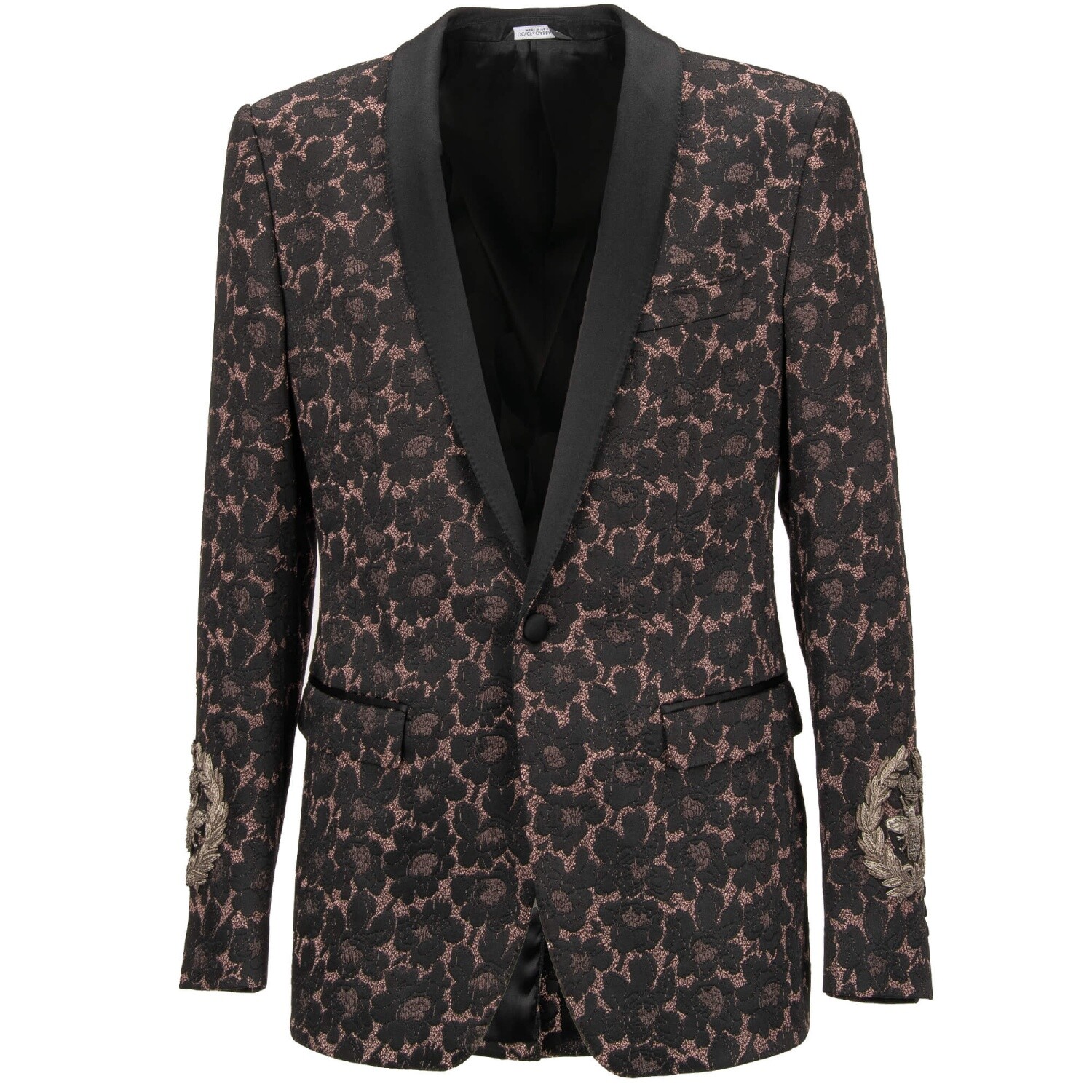 DOLCE & GABBANA Crown Bee Jacquard Blazer Jacket MARTINI Black 48 US 38 M 13211