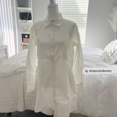 the frankie shop white button down oxford shirt dress