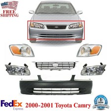 Front Bumper Cover Grille Headlights Corner Lights For 2000-01 Toyota Camry