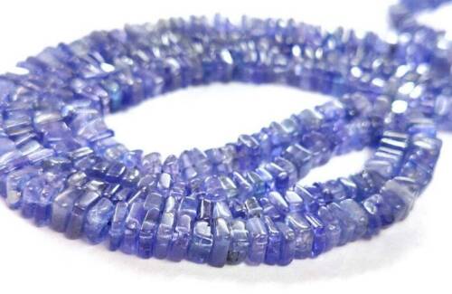 Natural Tanzanite Smooth Heishi Cut Beads 16" AAA+ Square Beads 4-5mm Gemstone - Picture 1 of 4