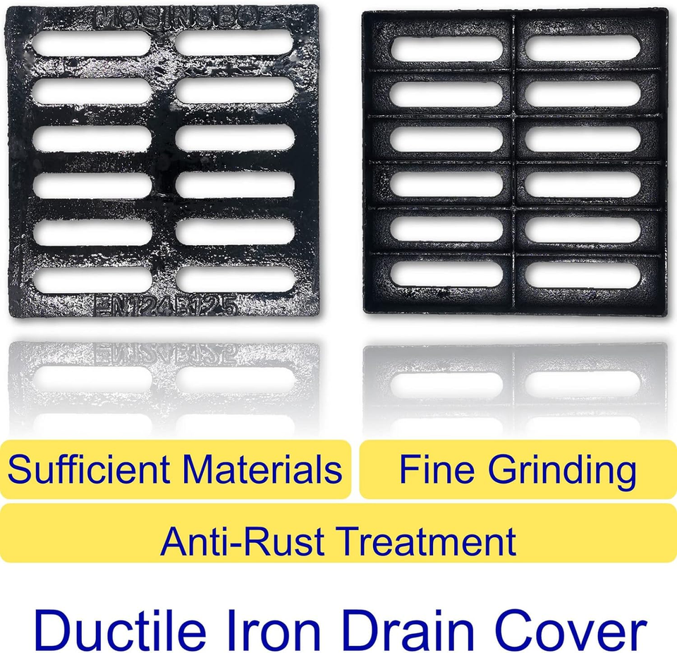Outdoor Drain Cover, 12X12 Cast Iron Drain Grate for Catch Basin, B125