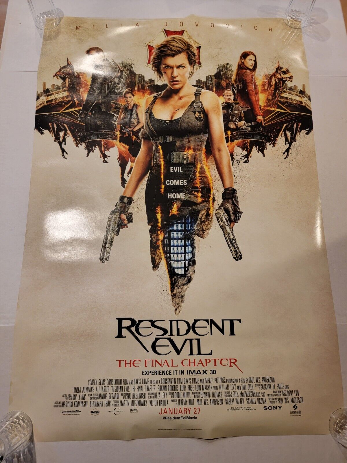 Resident Evil The Final Chapter Movie Poster (27 x 40) - Item # MOVEB99255