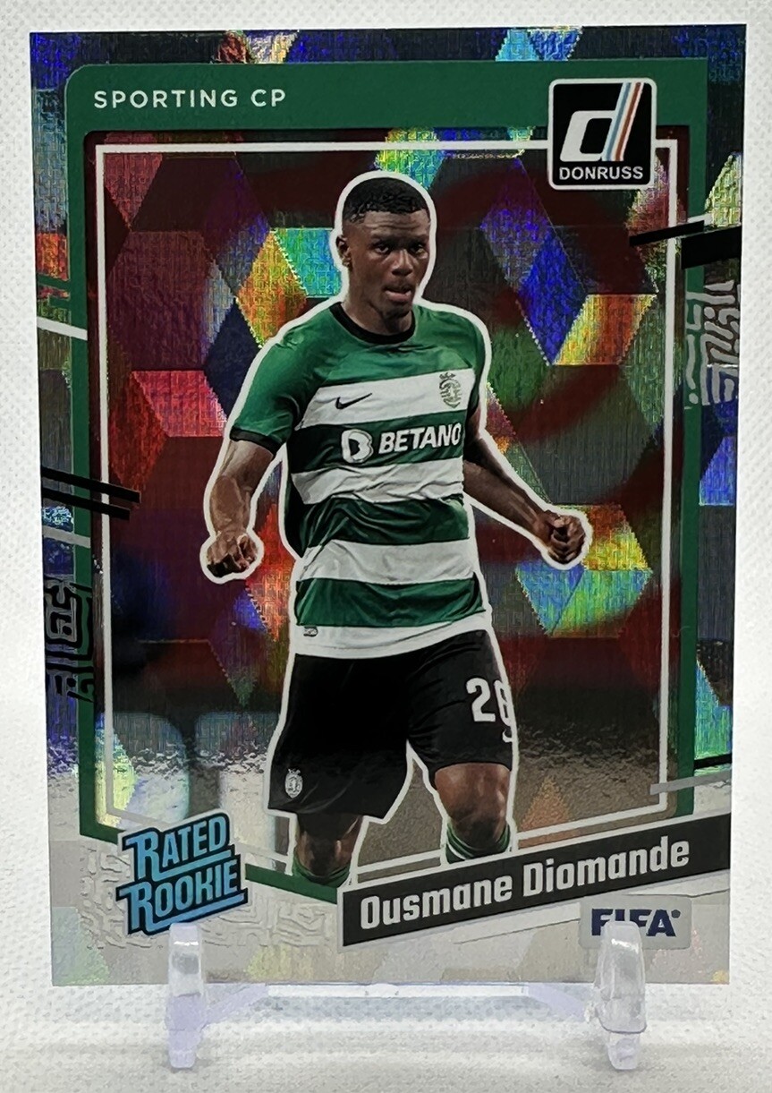 Ousmane Diomande 2023-24 Panini Donruss Soccer #190 Rated Rookie Cubic Sporting