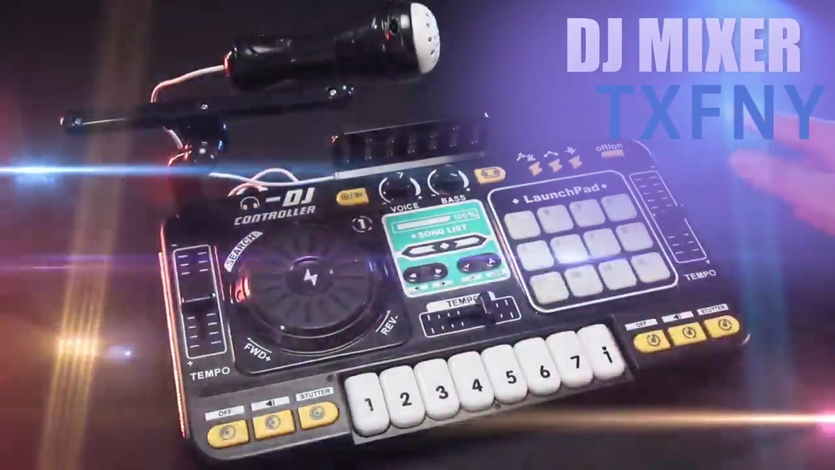 Kids DJ Mixer Table,Music Toys with Piano Keys,DJ Turntable