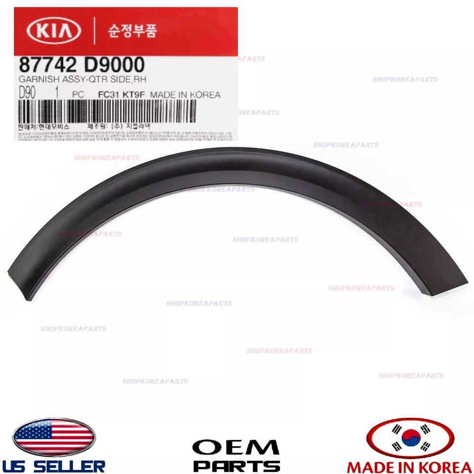 Genuine Rear Fender Wheel Molding Opening Passenger Side OEM Sportage 2017-2022 - Image 2 of 3