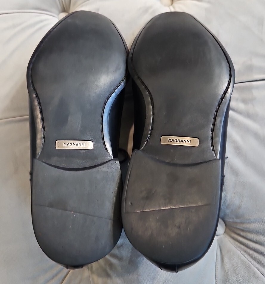 Magnanni 13723 Black Leather LaceUp Oxfords Loafers Mens  display picture 3